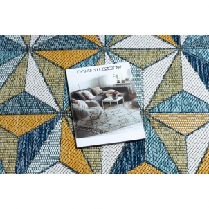 Sizalio kilimas su mėlynos spalvos akcentais COOPER Mosaic | 120x170 cm 