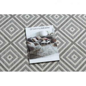 Sizalio kilimas su pilkos spalvos raštais FLAT Rombai | 80x150 cm 