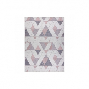 Sizalio kilimas su rožinės spalvos efektais SION Trikampiai | 180x270 cm