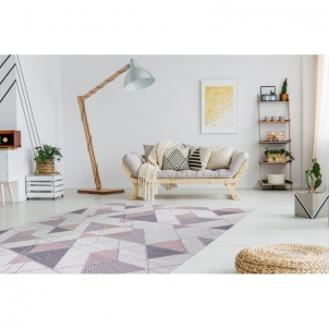 Sizalio kilimas su rožinės spalvos efektais SION Trikampiai | 200x290 cm