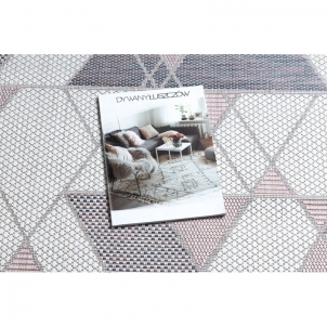 Sizalio kilimas su rožinės spalvos efektais SION Trikampiai | 80x150 cm