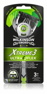 Skustuvas vyrams Wilkinson Sword Wilkinson Xtreme 3 UltraFlex 3 vnt Sieviešu skuvekļi, depilatori