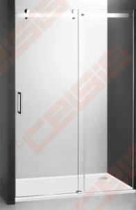 Slankiojančios dušo durys ROLTECHNIK AMBIENT LINE AMD2/1300 skirtos montuoti į nišą su sidabro spalvos profiliu ir skaidriu stiklu
