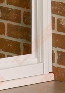 Slankiojančios dušo durys ROLTECHNIK CLASSIC LINE PD3N/900 montavimui į nišą su baltos spalvos profiliu ir matiniu stiklu