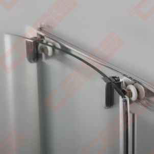 Slankiojančios dušo durys ROLTECHNIK PROXIMA LINE PXD2N/120, skirtos montuoti į nišą, su brillant spalvos profiliu ir šerkšnu padengtu stiklu
