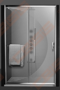 Slankiojančios dušo durys ROLTECHNIK PROXIMA LINE PXD2N/120, skirtos montuoti į nišą, su brillant spalvos profiliu ir skaidriu stiklu