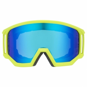 Slidinėjimo akiniai Uvex athletic CV lime mat SL/blue-green Ski goggles