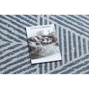 Smėlio spalvos kilimas su mėlynais raštais COLOR Zigzagas | 80x150 cm 