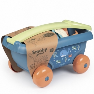 Smoby Bioplastic smėlio vežimėlis su kibiru ir priedais Smilšu rotaļlietas