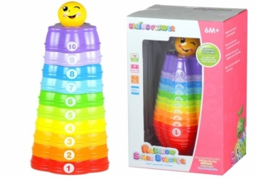 Spalvota sudedama piramidė Rainbow Žaislai kūdikiams