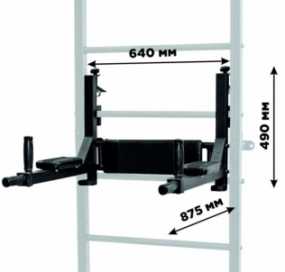 Sporto kompleksas (gimnastikos sienelė) HERO 3in1 juoda, 241x68,5cm