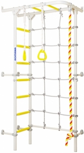 Sporto kompleksas (gimnastikos sienelė) ROMANA S4 balta-geltona, 219,6x70,2x119cm 