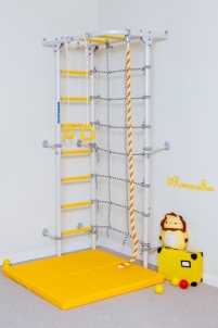 Sporto kompleksas (gimnastikos sienelė) ROMANA S4 balta-geltona, 219,6x70,2x119cm