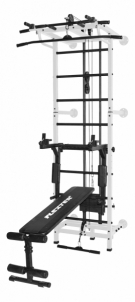 Sporto kompleksas-jėgos treniruoklis KRAFT SystemLight 3in1 baltai-juodas, 247x68,5cm Trenažieru zāles sienu un griestu konstrukcijas