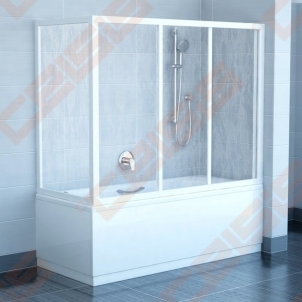Stabili vonios sienelė RAVAK APSV-80 su satino spalvos profiliu ir skaidriu stiklu