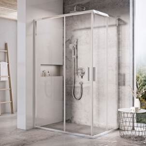 Stačiakampės dušo kabinos sienelė Ravak Blix Slim, BLSRV2K-120, blizgi+stiklas Transparent Dušas sienas