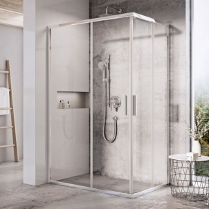 Stačiakampės dušo kabinos sienelė Ravak Blix Slim, BLSRV2K-80, blizgi+stiklas Transparent Shower wall