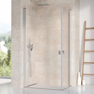 Stačiakampės dušo kabinos sienelė Ravak Chrome, CRV1-90, satinas+stiklas Transparent Dušas sienas