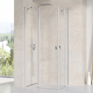 Stačiakampės dušo kabinos sienelė Ravak Chrome, CRV2-90, satinas+stiklas Transparent Dušas sienas