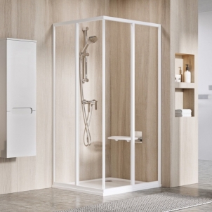 Stačiakampės dušo kabinos sienelė Ravak Supernova, SRV2-80 195 S, balta+stiklas Transparent Shower wall