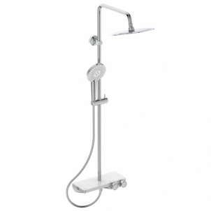 Stacionari dušo sistema Ideal Standard Ceratherm S200, su Ø250 galva, lentynėlė ir rankiniu dušu, chrom Shower faucets