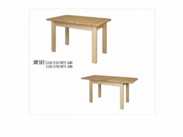 Izvelkams galds ST101 120/155 Koka galdi