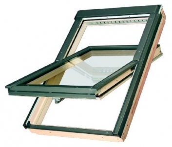 Roof windows FAKRO FTP-V with glass U3, 134x98 cm, pine wood Skylights