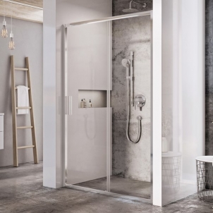Stumdomos dušo durys Ravak Blix Slim, BLSDP2-120 blizgus +Transparent Shower wall