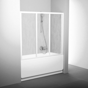 Stumdomos vonios durys Ravak, AVDP3-160, balta+stiklas Grape Shower wall