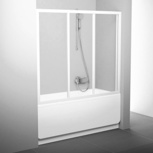 Stumdomos vonios durys Ravak, AVDP3-170, balta+stiklas Transparent Shower wall