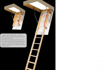 Folding section loft ladders FAKRO LWK KOMFORT 70x100x280 3 section