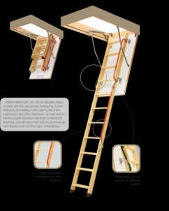 Loft ladder with an additional handrail FAKRO LWL Lux 60x120x280