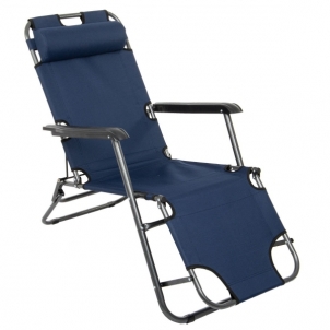 Sulankstoma kėdė su atlošu galvai, tamsiai mėlyna Iepazīšanās mēbeles