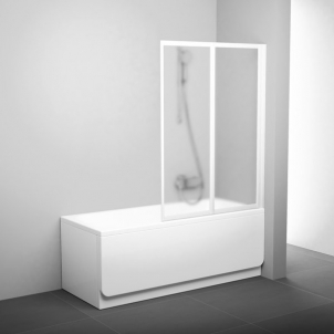 Sulankstoma vonios sienelė Ravak, VS2 105, balta+stiklas Grape Dušas sienas