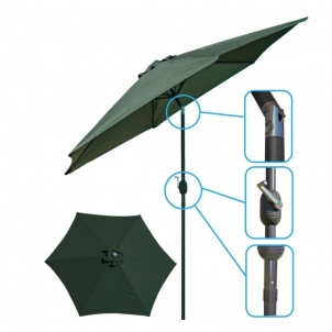 Sulankstomas sodo skėtis Saska Garden, 300cm, žalias Pavėsinės, skėčiai