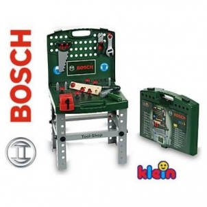 Sulankstomas vaikiškas darbastalis - lagaminas su elektriniu atsuktuvu ir priedais | Bosch | Klein