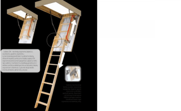 LDK double-section loft ladder with a slidable lower section FAKRO LDK 70x140x335 (wooden ladders)
