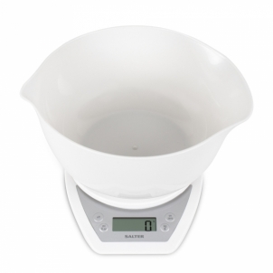 Svarstyklės Salter 1024 WHDR14 Digital Kitchen Scales with Dual Pour Mixing Bowl white Ķermeņa un virtuves svari