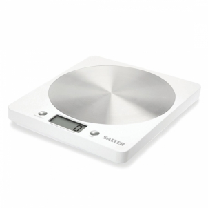 Svarstyklės Salter 1036 WHSSDR Disc Electronic Digital Kitchen Scales - White Buitinės svarstyklės