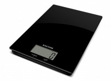 Svarstyklės Salter 1170 BKDR Ultra Slim Glass Digital Kitchen Scale - Black Ķermeņa un virtuves svari