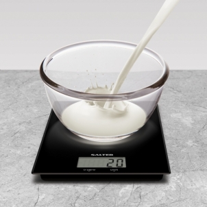 Svarstyklės Salter 1170 BKDR Ultra Slim Glass Digital Kitchen Scale - Black