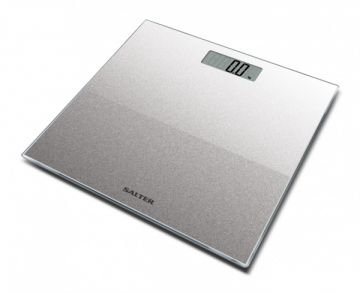Svarstyklės Salter 9037 SVGL3R Salter Glass Electronic Digital Bathroom Scale - Silver Glitter Buitinės svarstyklės