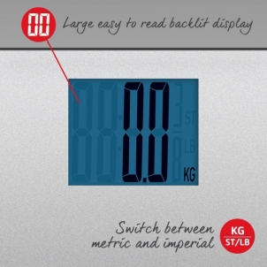 Svarstyklės Salter 9075 SVGL3R Max Electronic Digital Bathroom Scales - Silver