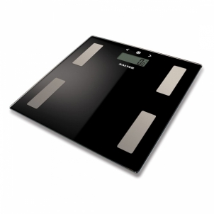 Svarstyklės Salter 9150 BK3R Black Glass Analyser Bathroom Scales Ķermeņa un virtuves svari