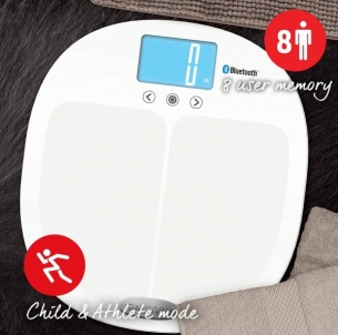 Svarstyklės Salter 9192 WH3R Salter Curve Bluetooth Smart Analyser Bathroom Scale white