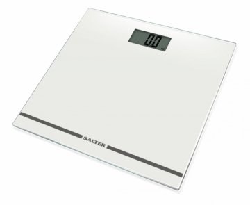 Svarstyklės Salter 9205 WH3RLarge Display Glass Electronic Bathroom Scale - White Ķermeņa un virtuves svari