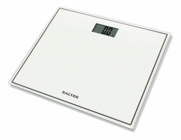 Svarstyklės Salter 9207 WH3R Compact Glass Electronic Bathroom Scale - White Ķermeņa un virtuves svari