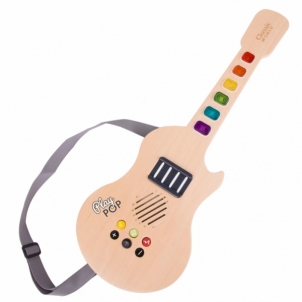 Šviečianti elektrinė medinė gitara vaikams Muzikālā rotaļlietas