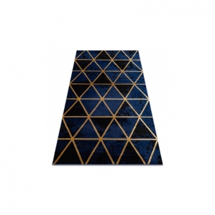 Tamsiai mėlynas kilimas su aukso akcentais EMERALD | 240x330 cm 