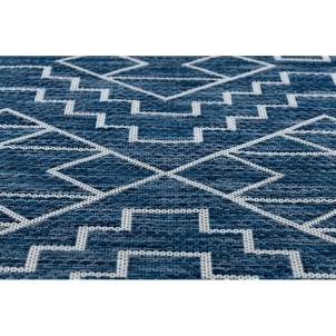 Tamsiai mėlynas raštuotas kilimas SION Geometry | 80x150 cm